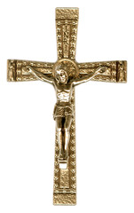 Ornate Golden Cucifixion of Jesus Cross