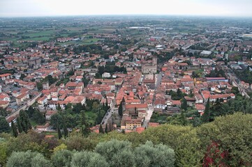 Fototapeta premium view of Marostica on the Piazza degli Scacchi