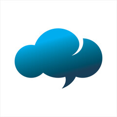 blue cloud chat logo design