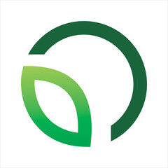 green circle leaf logo design