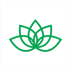 green nature leaf line logo design