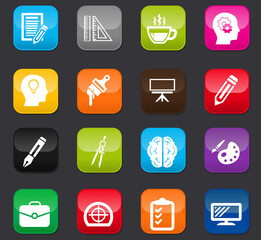 Creative process icons set