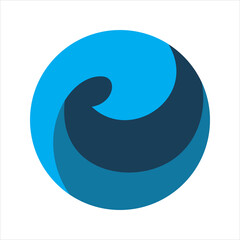 blue circle wave logo design