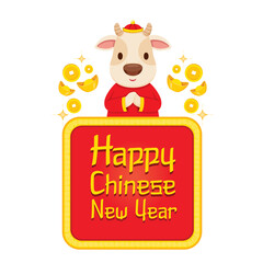 Happy Chinese New Year With Ox On Banner, , Traditional, Celebration, China, Culture