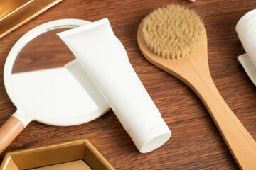 beauty fashion cosmetic makeup bottle lotion cream product with skincare healthcare concept on background