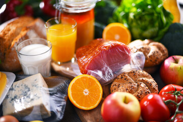 Assorted organic food products on the table