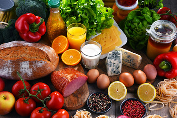Assorted organic food products on the table