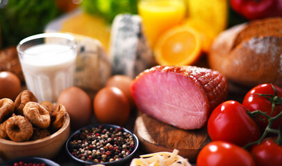 Assorted organic food products on the table
