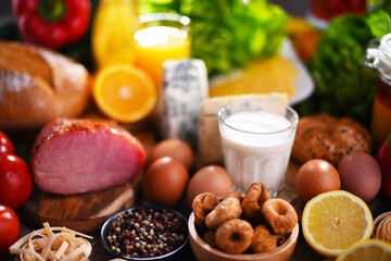 Assorted organic food products on the table