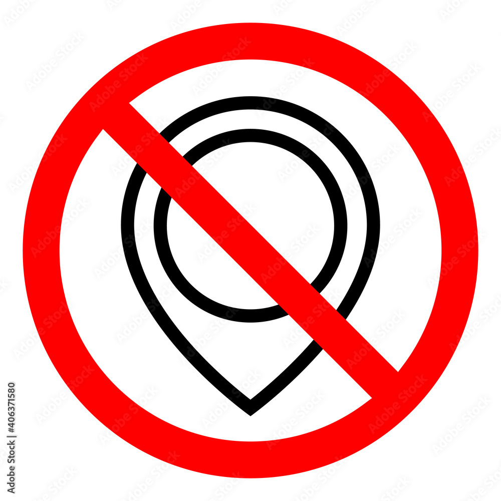 Canvas Prints no gps icon. map pointer ban icon. award is prohibited. vector illustration.