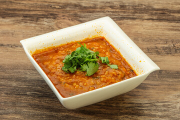 Traditional Georgian Kharcho soup with meat