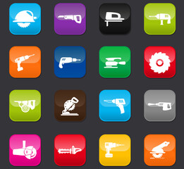Power tools icons set