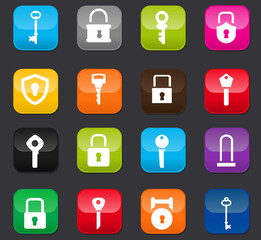 Lock and Key icons set