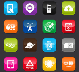 Mobile connection icons set