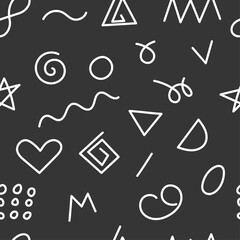 Seamless geometric memphis pattern vector illustration