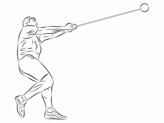 illustration of Hammer thrower , vector drawing