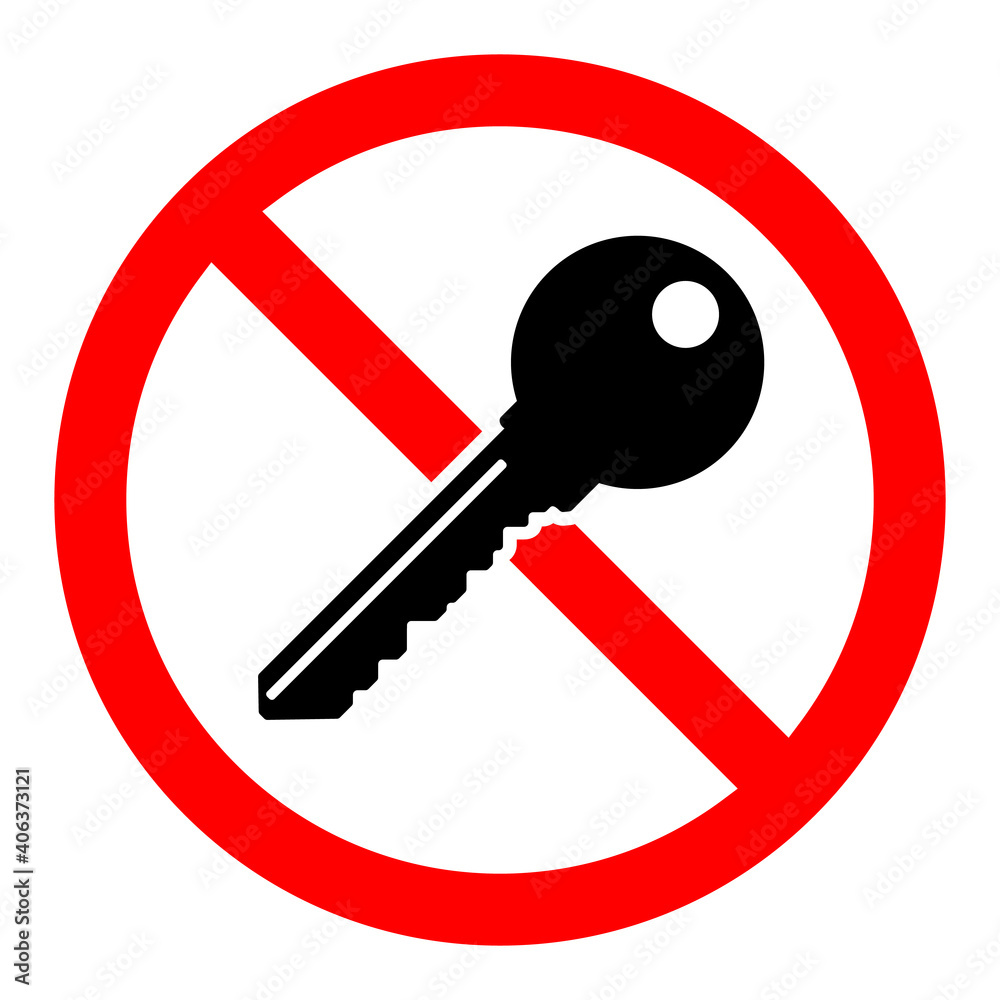 Canvas Prints key is prohibited. no key icon. stop key icon. vector illustration.