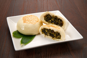 野沢菜漬物入りのお焼き
