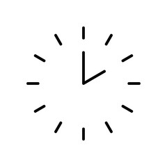 Time icon. Clock pictogram. Flat symbol for web. Line stroke. Isolated on white background. Vector eps10