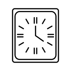 Time icon. Clock pictogram. Flat symbol for web. Line stroke. Isolated on white background. Vector eps10