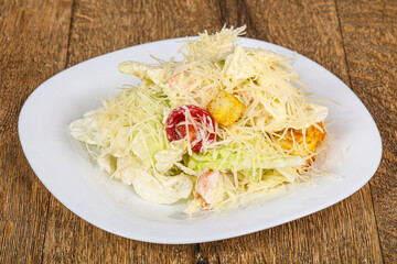 Caesar salad with chicken breast