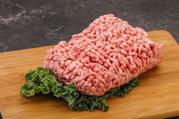 Raw pork minced meat for cooking