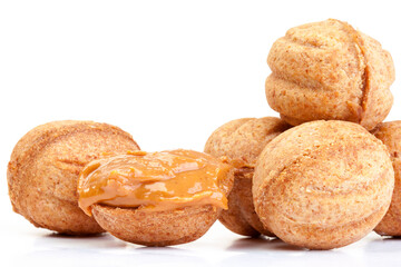 baking walnut cookies isolated on white background