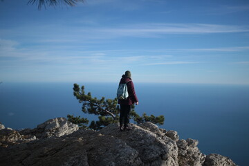 Fototapeta premium hiker in the mountains
