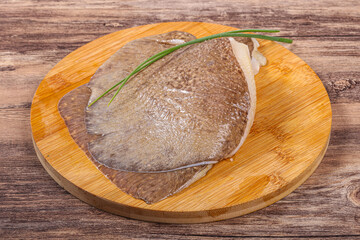 Raw stingray wings fillet for cooking