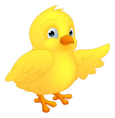 An Easter chick bird cute cartoon character mascot