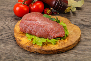 Raw beef piece for cooking