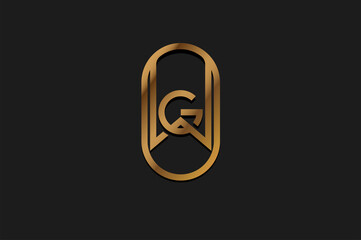 Abstract Initial G and W Logo, Gold Line Monogram style, usable for brand, card and company, logo design template element,vector illustration