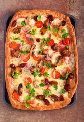 Fresh homemade whole wheat pizza