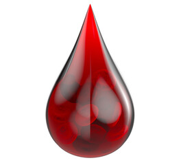 Obraz premium A drop of blood, isolated on white