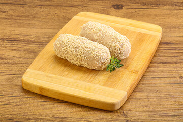 Raw chicken cutlet for roast