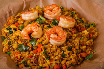 Asian cuisine - Fried Rice with prawn