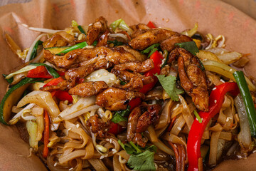 Asian cuisine - Wok with chicken