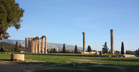 The Temple of Zeus in Athens, Greece