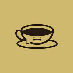 Coffee cup with Bubble Bubble Logo Design Graphic Concept