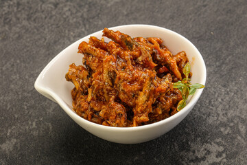 Canned anchovy in tomato sauce