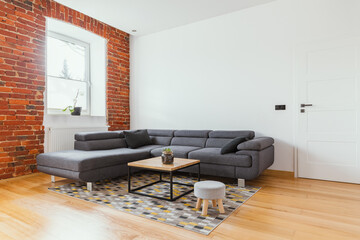 Big corner sofa in modern living room