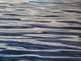 Water ripples. Oil painting on canvas. 