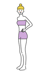 A woman who is happy to succeed in a diet