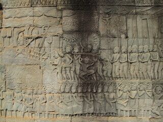 Fototapeta na wymiar bas relief at the bayon temple