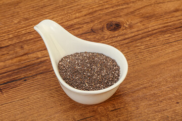 Seasoning chia seeds in the bowl