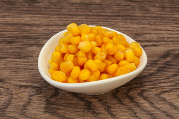 Sweet corn seeds in the bowl