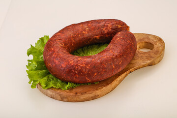 Krakowska sausage over the board