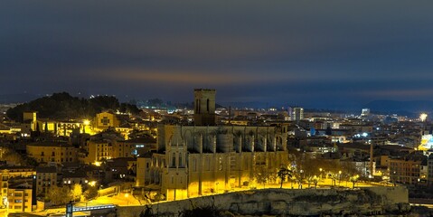 panoramic view of the city of Manresa at dusk