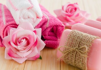 Healthy lifestyle concept with aromatic soaps