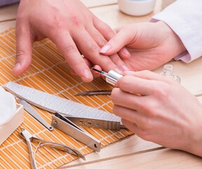 Hand manicure concept for man